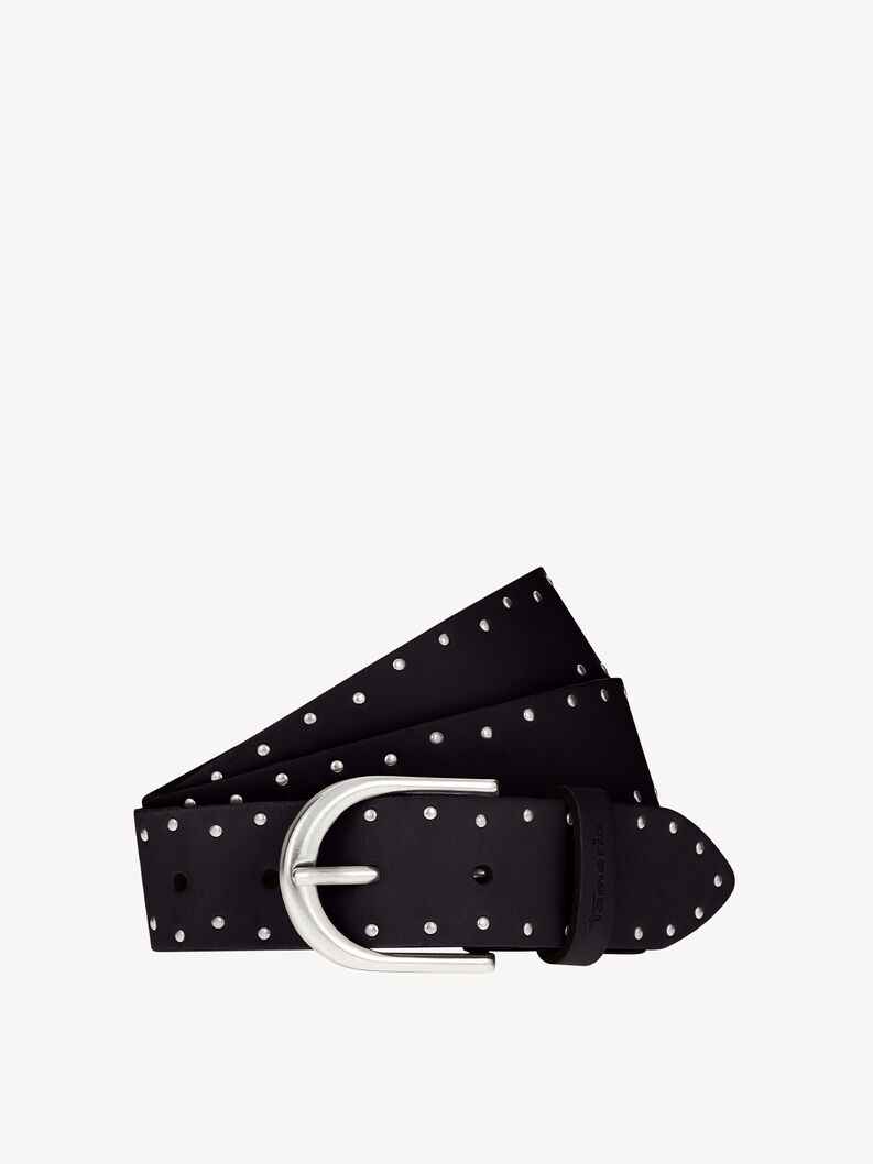 Leather Belt - black, black, hi-res
