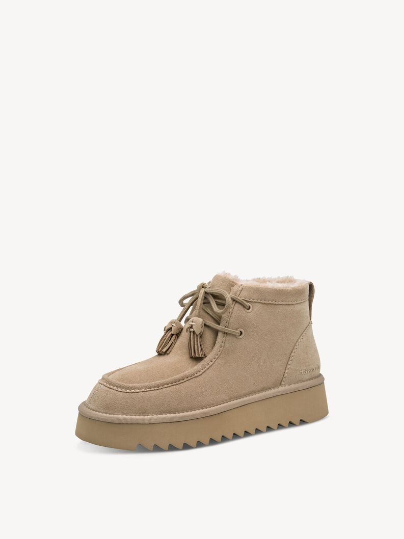 Bottine en cuir - beige doublure chaude, DUNE, hi-res