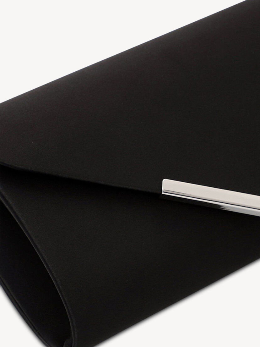 Clutch - zwart, black satin, hi-res