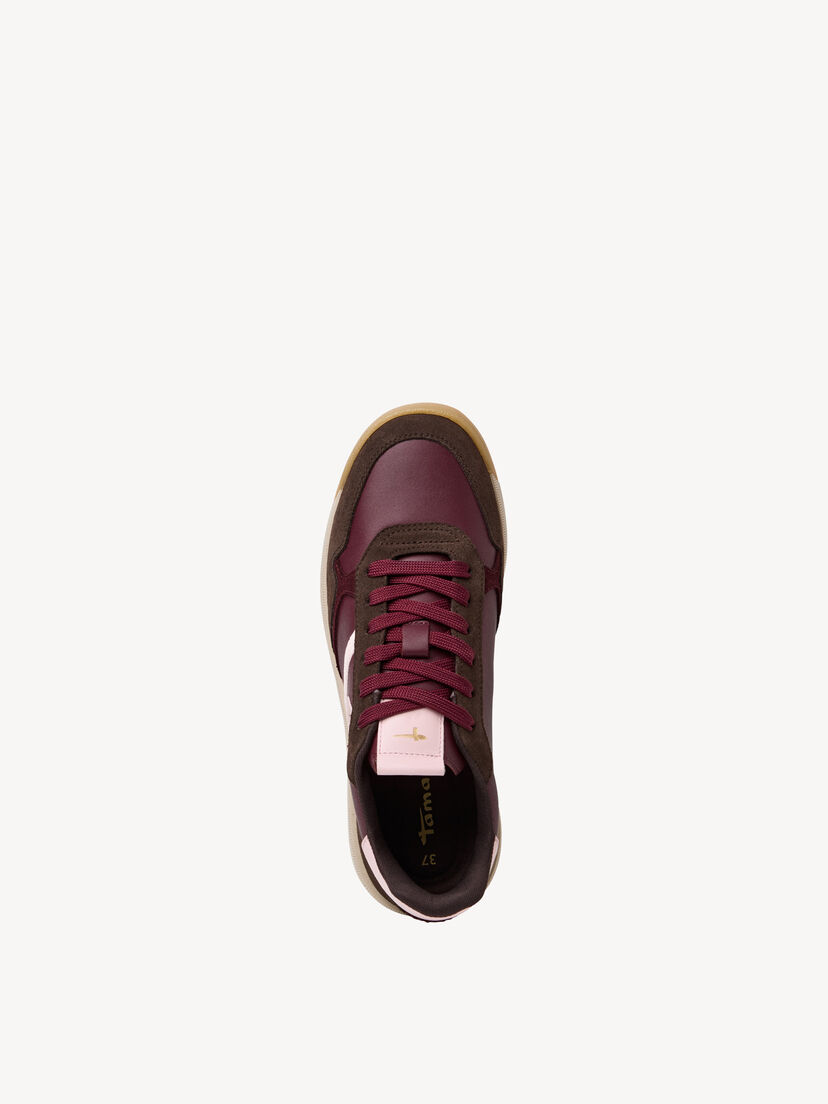 Leren Sneaker - rood, MERLOT COMB, hi-res