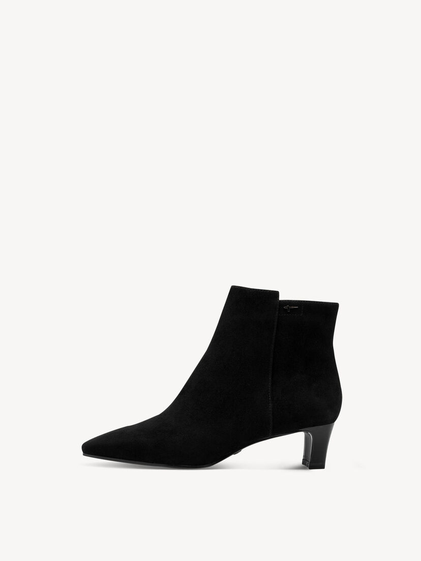 Leren Enkellaarsje - zwart, BLACK, hi-res