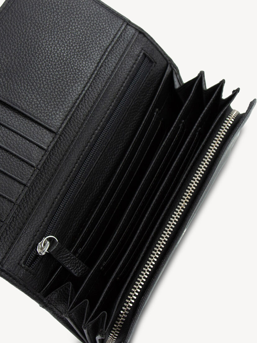Leren Portemonnee - zwart, black, hi-res