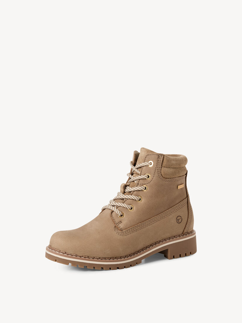 Leren Enkellaarsje - beige warme voering, beige, hi-res
