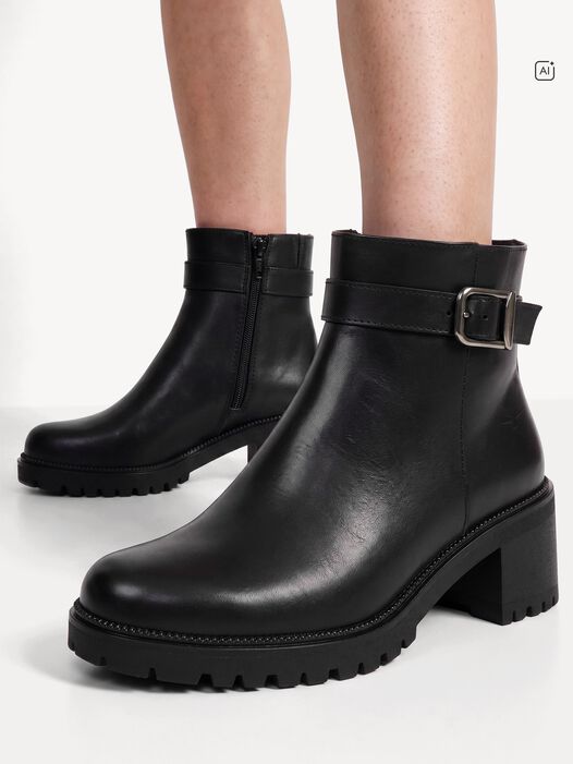 Enkellaarsje, BLACK LEATHER, hi-res