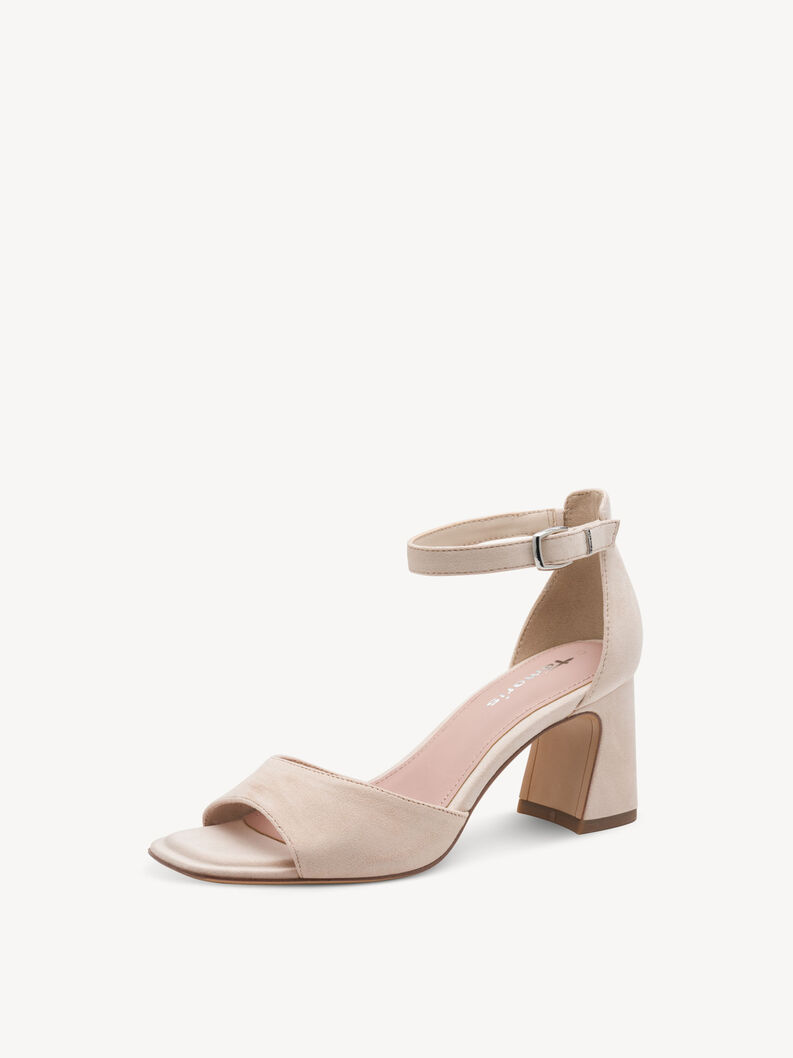 Heeled sandal - beige, NUDE, hi-res