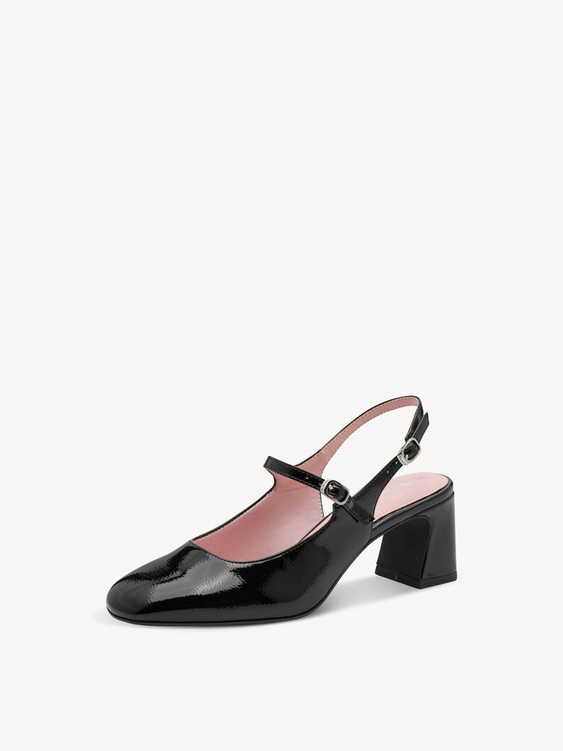 Slingpumps - zwart, BLACK PATENT, hi-res