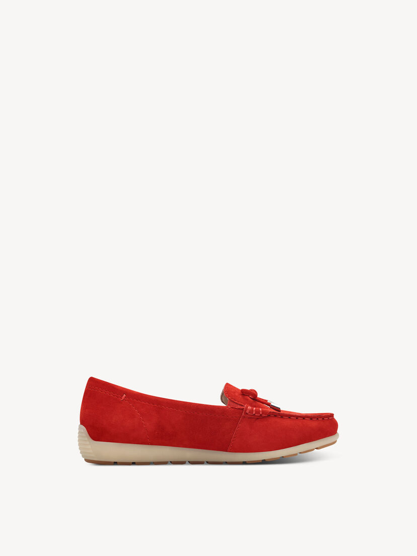 Leren Mocassin - rood, RED SUEDE, hi-res