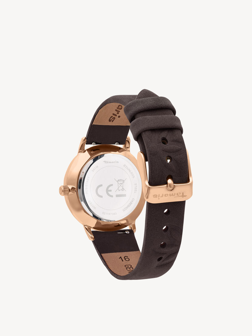Horloge - rosegoud, ros&eacute;gold-glossy schwarz, hi-res