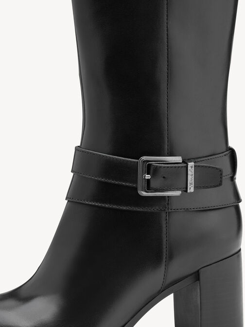 Bootie, BLACK LEATHER, hi-res