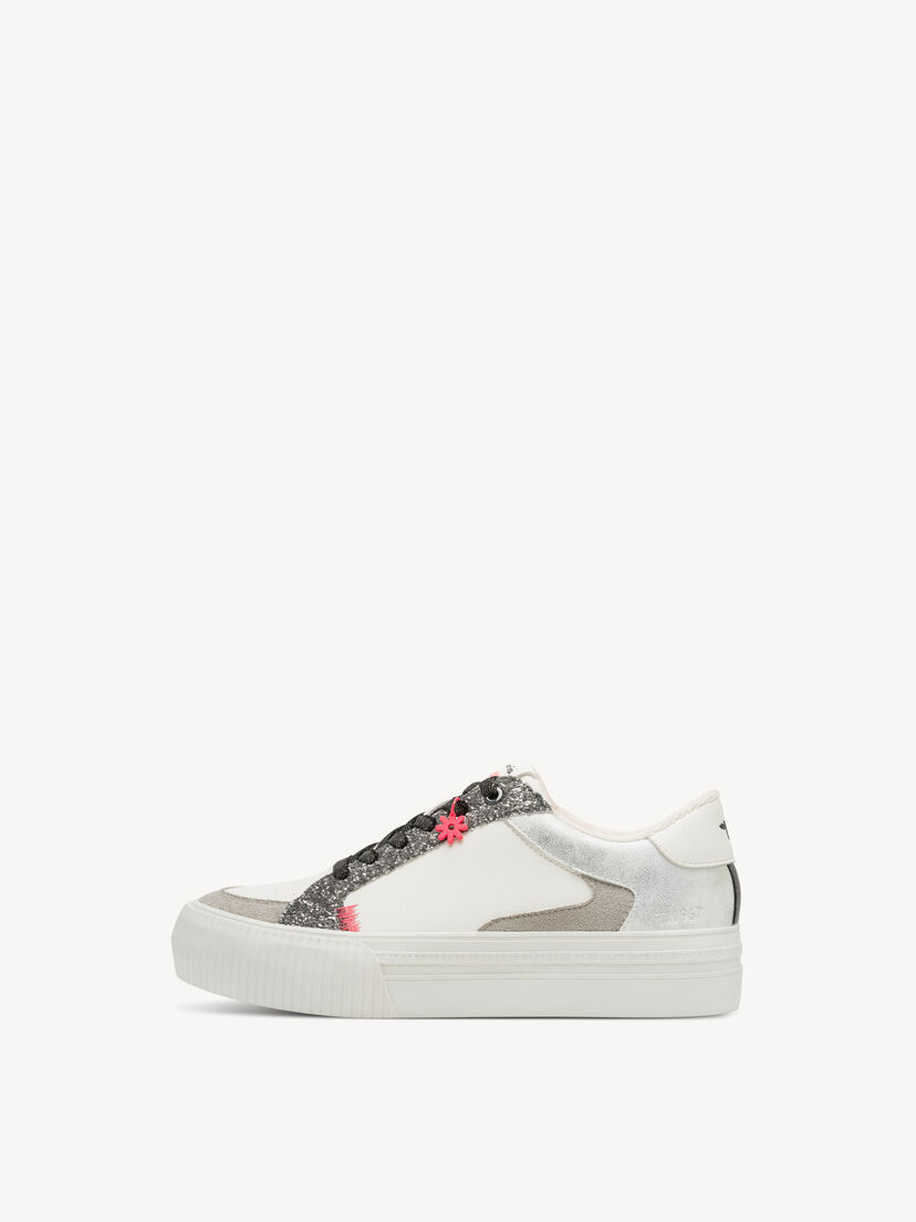 Sneaker - wit, WHITE/SILVER, hi-res