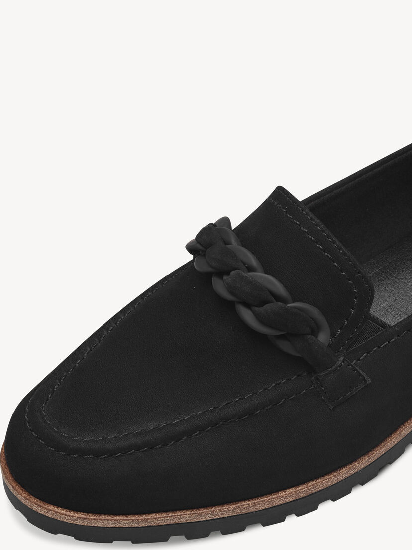 Leren Instappers - zwart, BLACK, hi-res