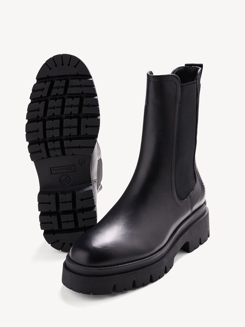 Bottine Chelsea en cuir - noir, BLACK, hi-res
