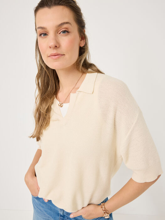 Polo Sweater, Sugar Swizzle, hi-res