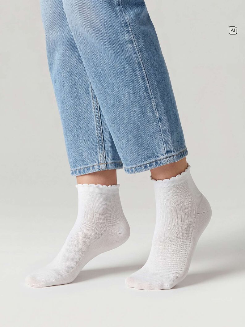 Chaussettes, lot de 2, lemon/white, hi-res