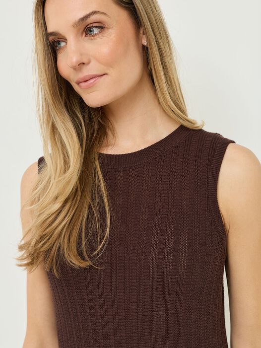 Gebreide jurk, Coffee Bean, hi-res