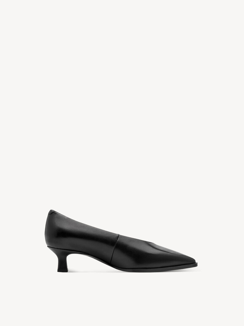 Escarpin en cuir - noir, BLACK LEATHER, hi-res