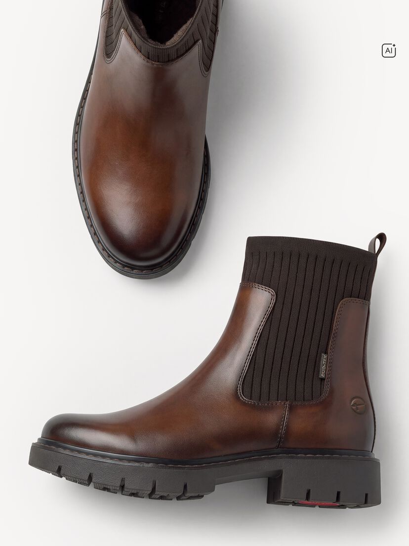 Chelseaboot - bruin warme voering, cognac, hi-res