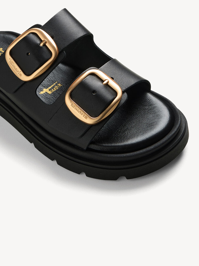 Leather Mule - black, BLACK LEATHER, hi-res