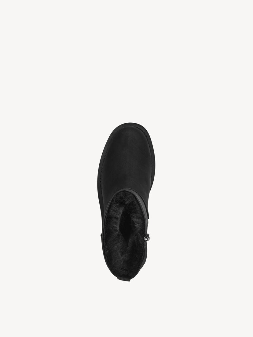 Enkellaarsje - zwart warme voering, BLACK, hi-res