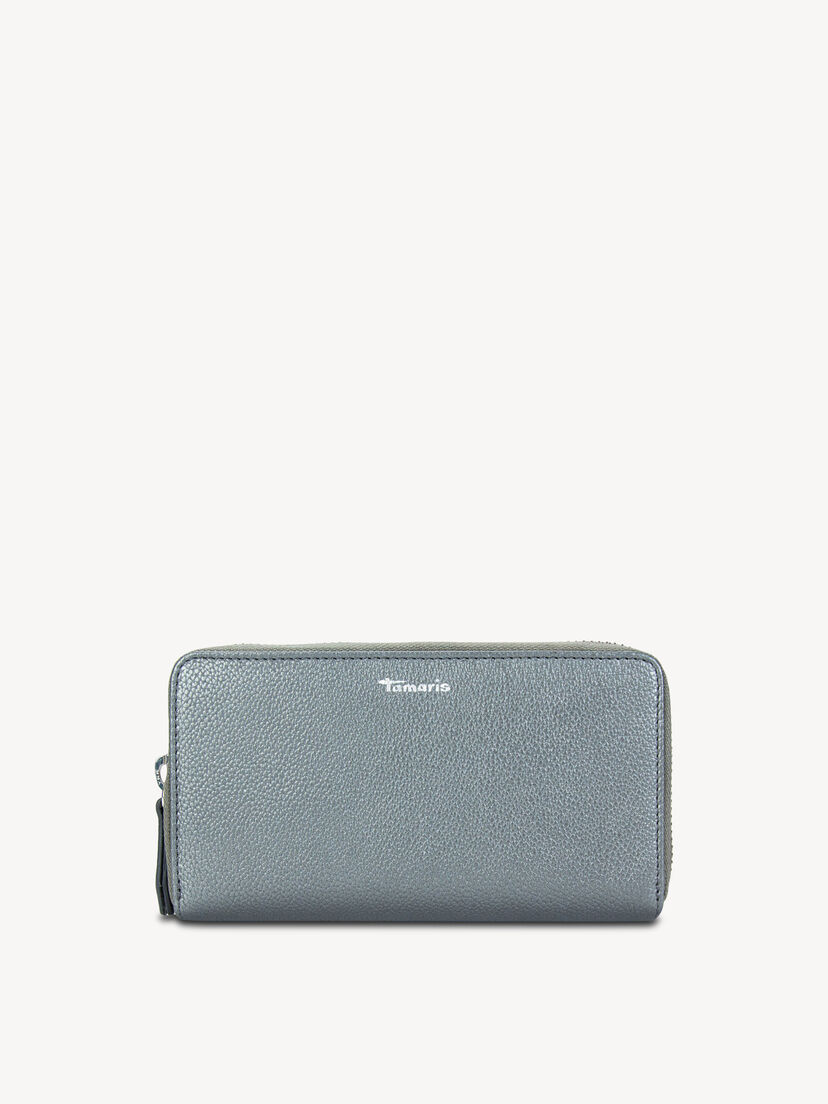 Leren Portemonnee - zilver, darksilver, hi-res
