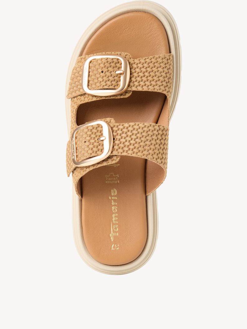 Leren Slipper - bruin, BROWN STRUCT., hi-res