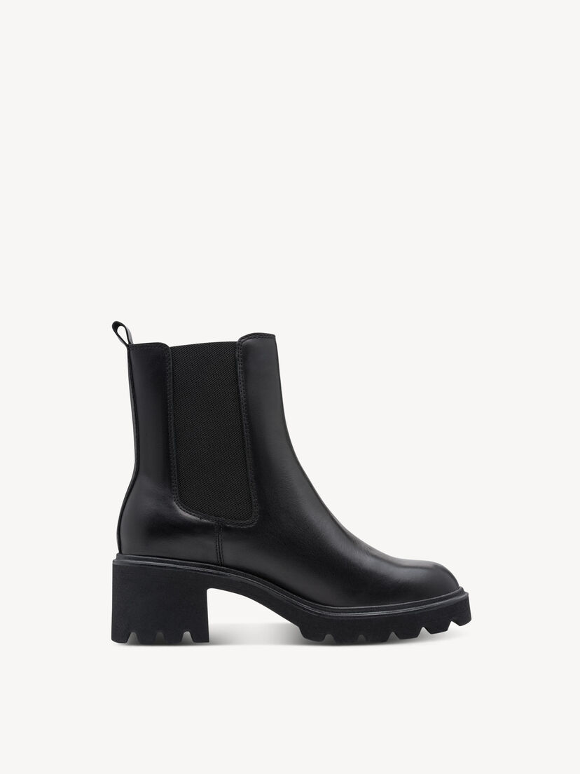 Leren Chelseaboot - zwart, BLACK, hi-res