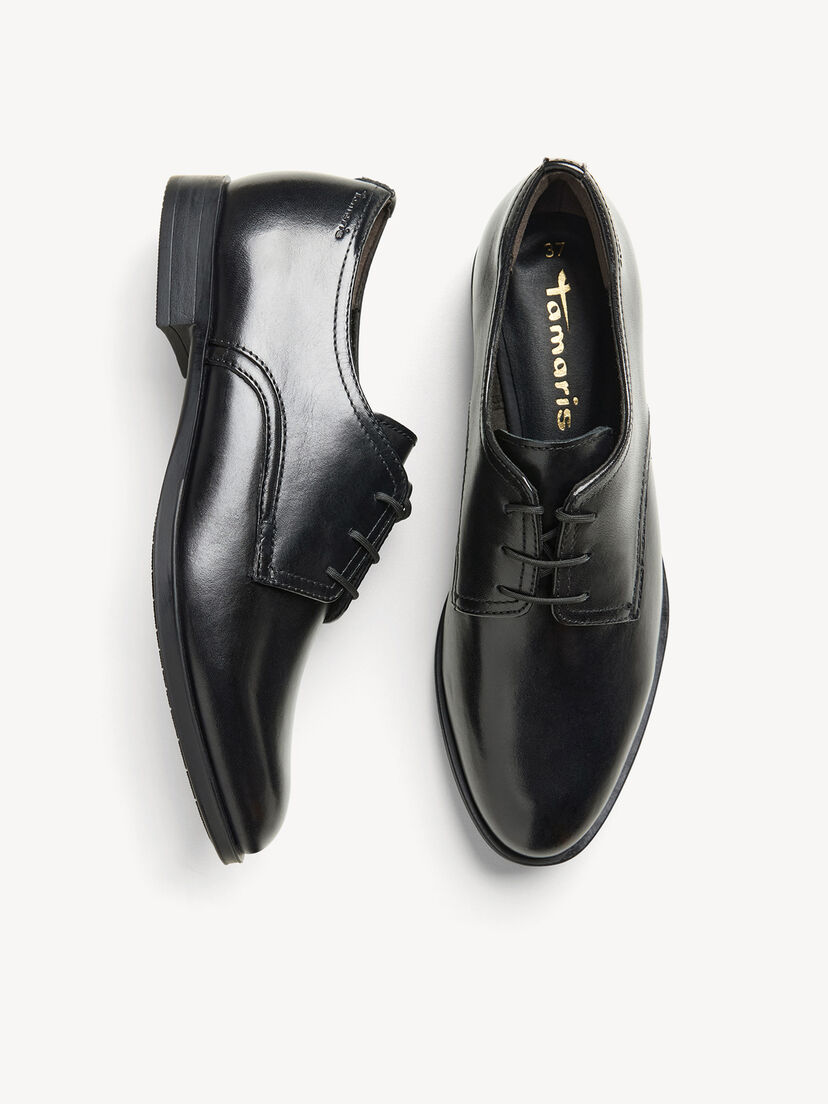 Leren Lage schoen - zwart, BLACK, hi-res