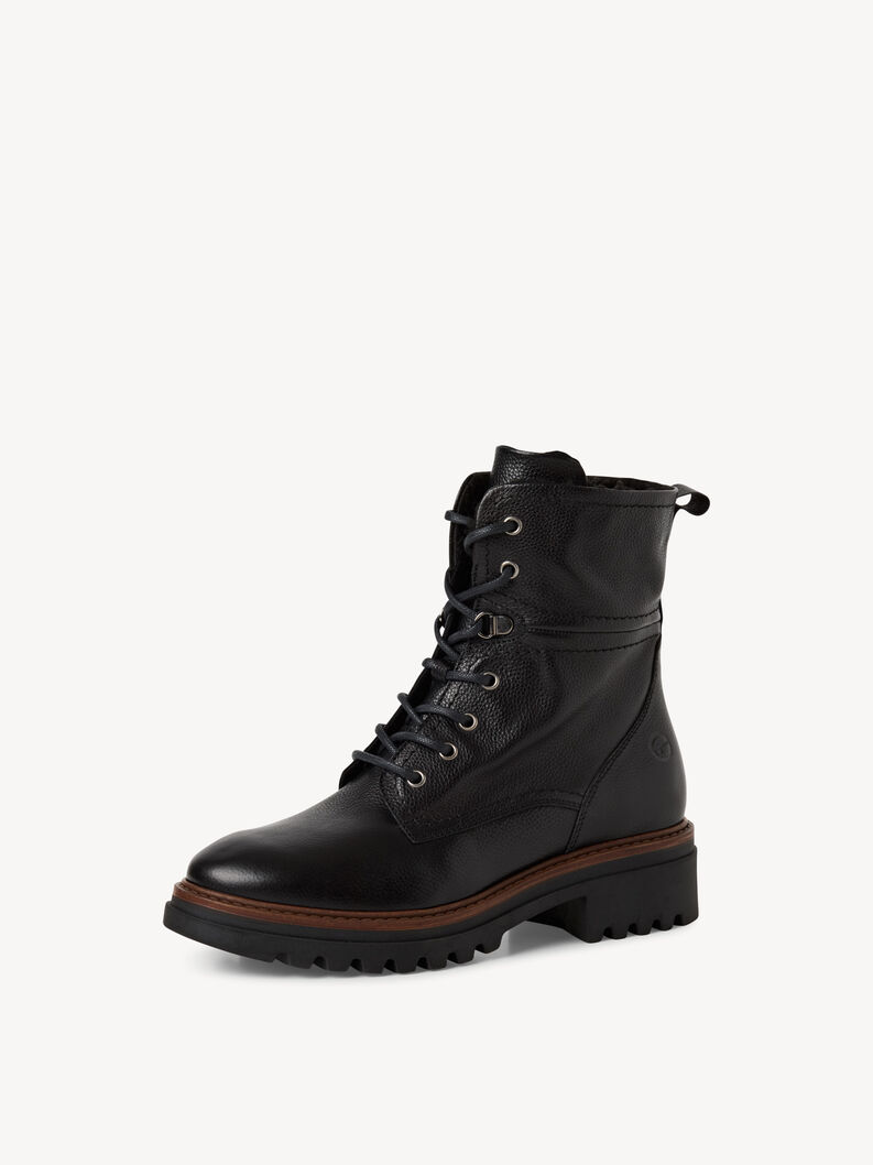 Bottine en cuir - noir doublure chaude, BLACK LEATHER, hi-res