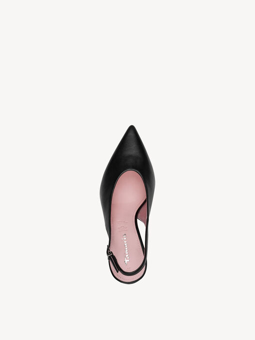 Slingpumps, BLACK LEATHER, hi-res