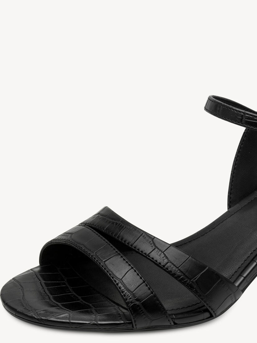 Sandaaltje - zwart, BLACK CROCO, hi-res