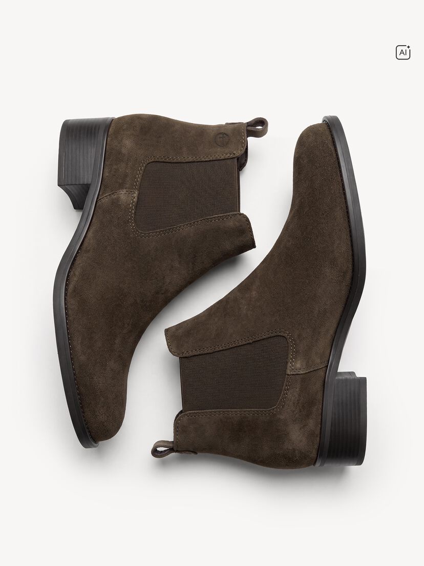 Leren Chelseaboot - khaki, OLIVE SUEDE, hi-res