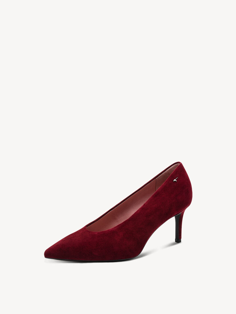 Leren Pumps - rood, MERLOT, hi-res