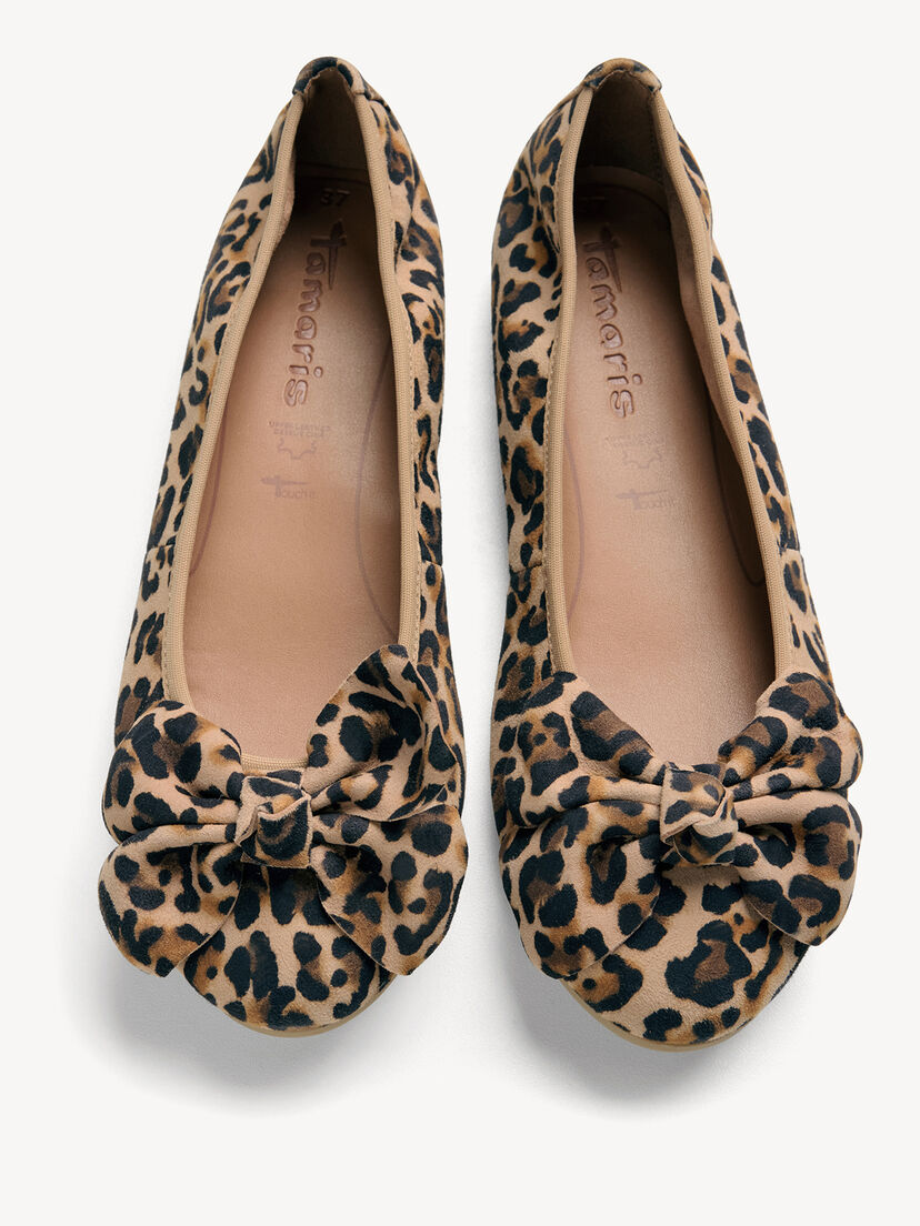 Leren Ballerina - bruin, LEOPARD, hi-res