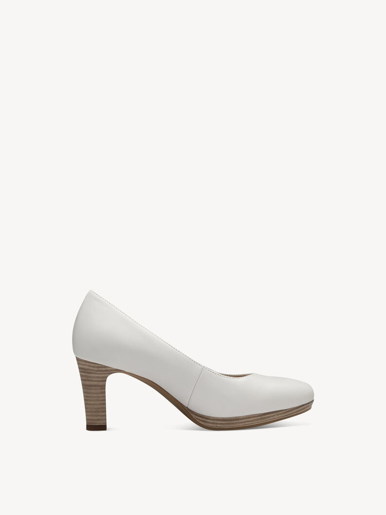 Leather Pumps - white, WHITE, hi-res