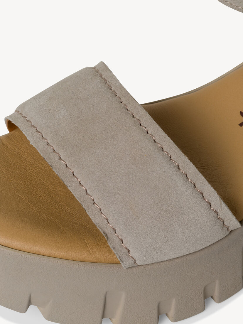 Leren Sandaaltje - bruin, TAUPE SUEDE, hi-res