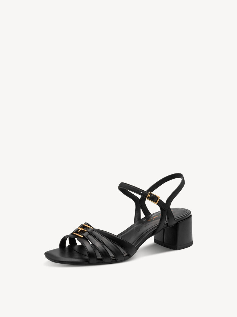 Leren Sandaaltje - zwart, BLACK, hi-res