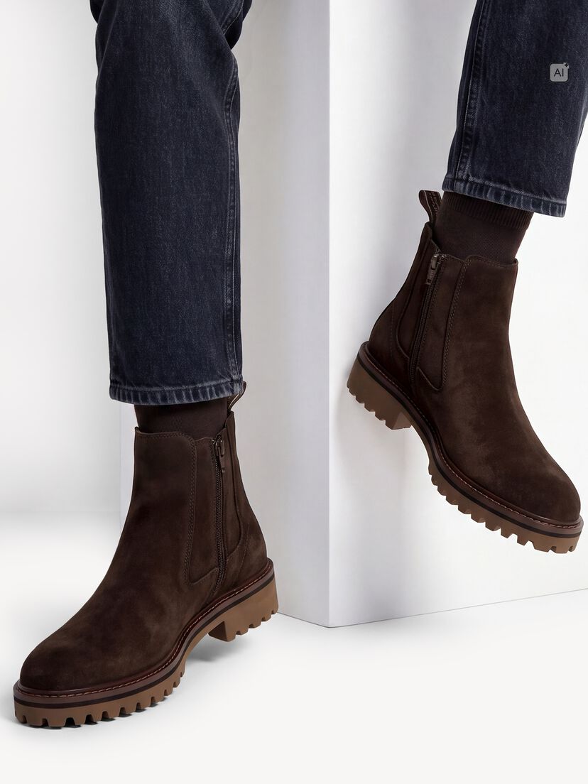 Leren Chelseaboot - bruin, MOCCA, hi-res