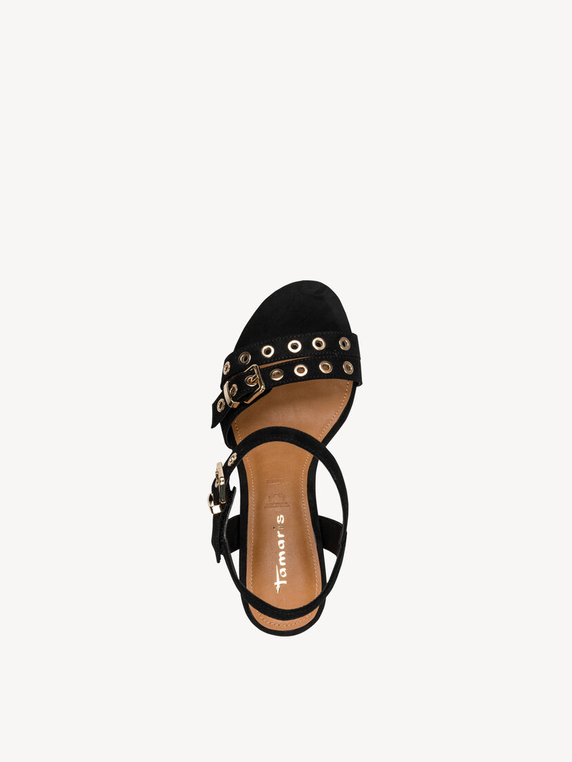 Leren Sandaaltje - zwart, BLACK, hi-res