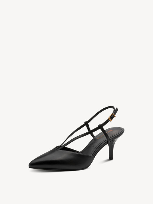 escarpin, BLACK LEATHER, hi-res