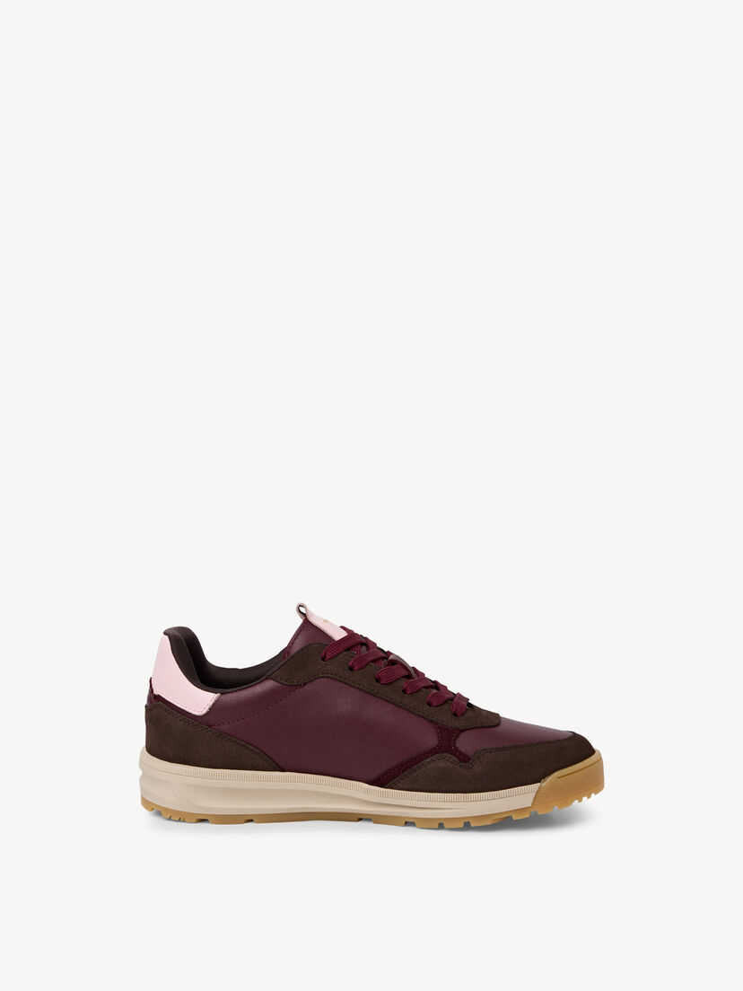 Leren Sneaker - rood, MERLOT COMB, hi-res