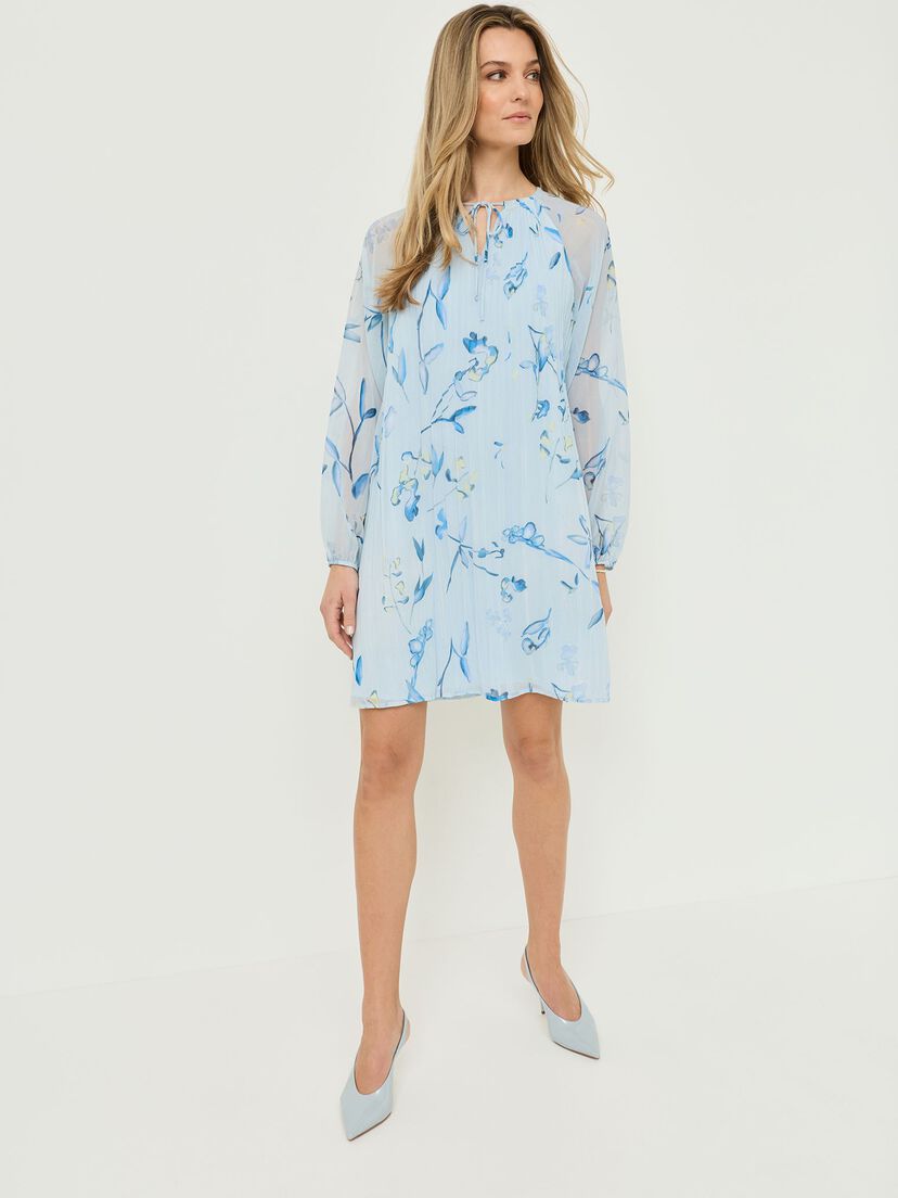 Jurk - blauw, Plein Air Flower AOP, hi-res