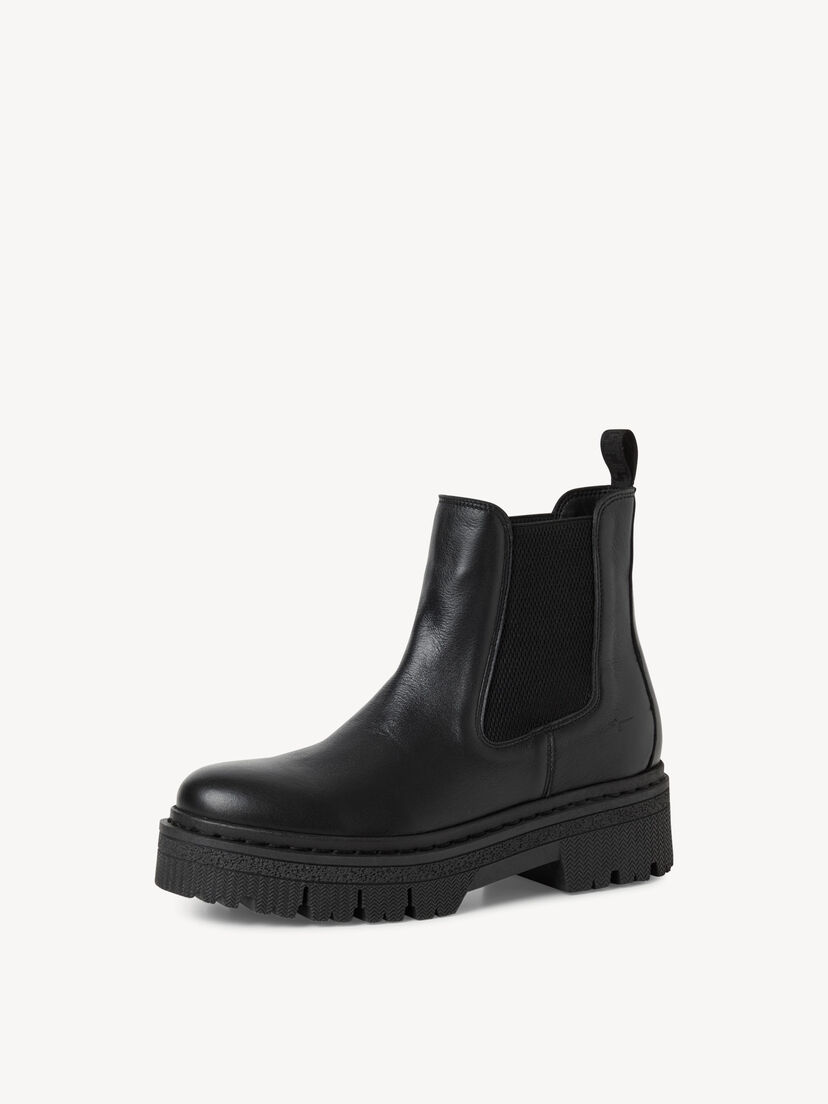 Leren Chelseaboot - zwart, BLACK, hi-res