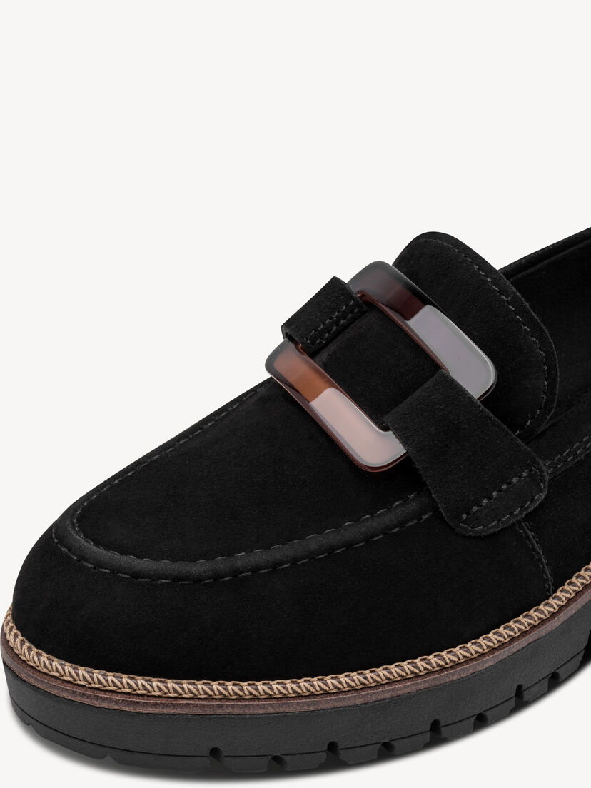 Leren Instappers - zwart, BLACK, hi-res