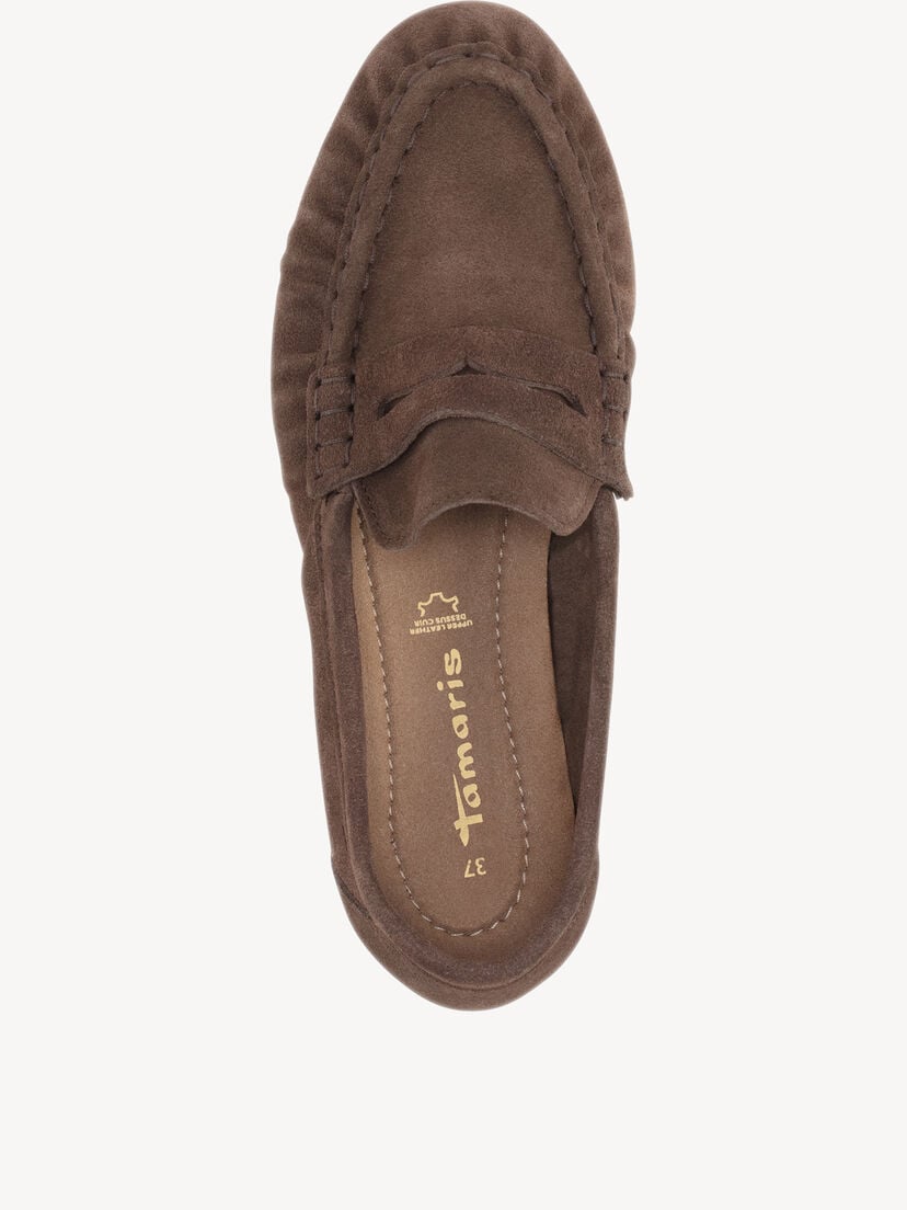 Leren Mocassin - bruin, MOCCA, hi-res