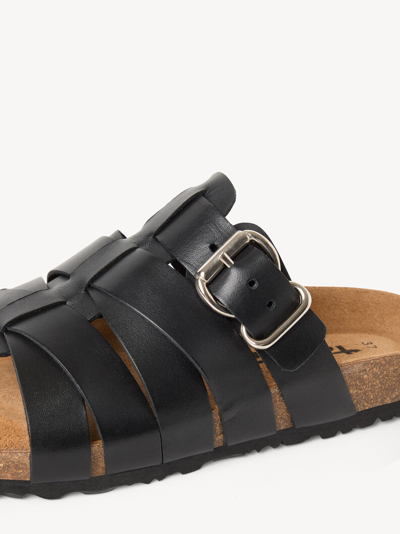 Leren Slipper - zwart, BLACK LEATHER, hi-res