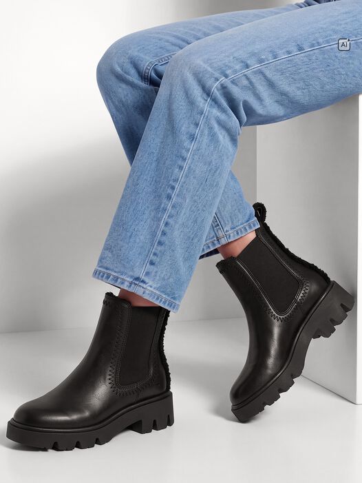 Enkellaarsje, BLACK LEATHER, hi-res