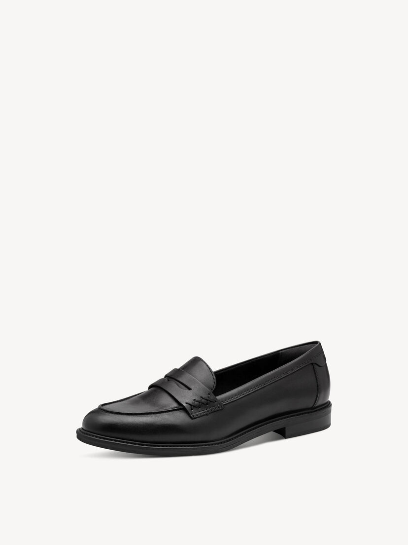 Leren Instappers - zwart, BLACK LEATHER, hi-res