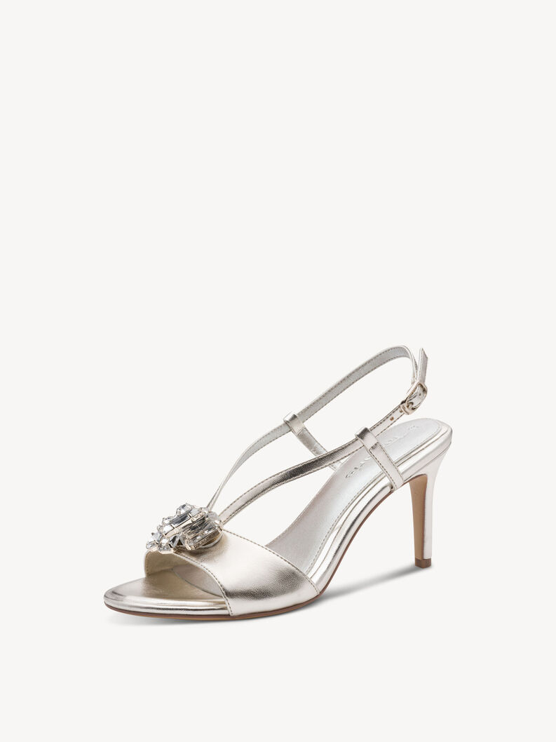 Heeled sandal - metallic, PLATINUM, hi-res