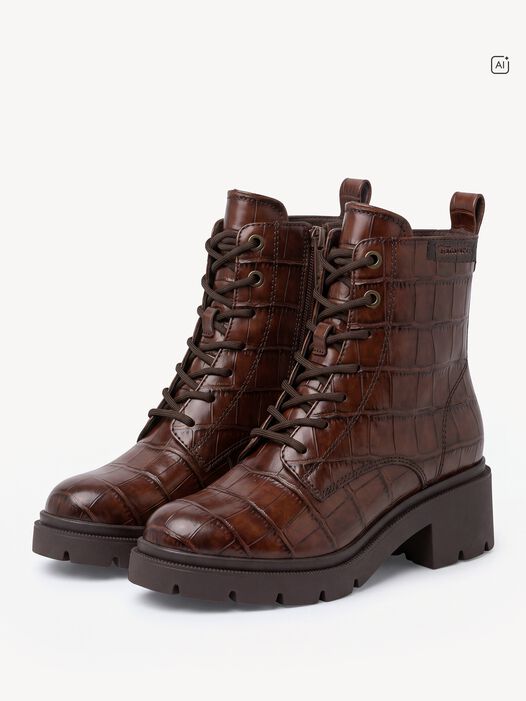 Enkellaarsje, COGNAC CROCO, hi-res