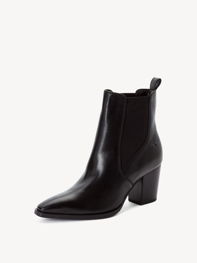 Leren Chelseaboot - zwart, BLACK LEATHER, hi-res